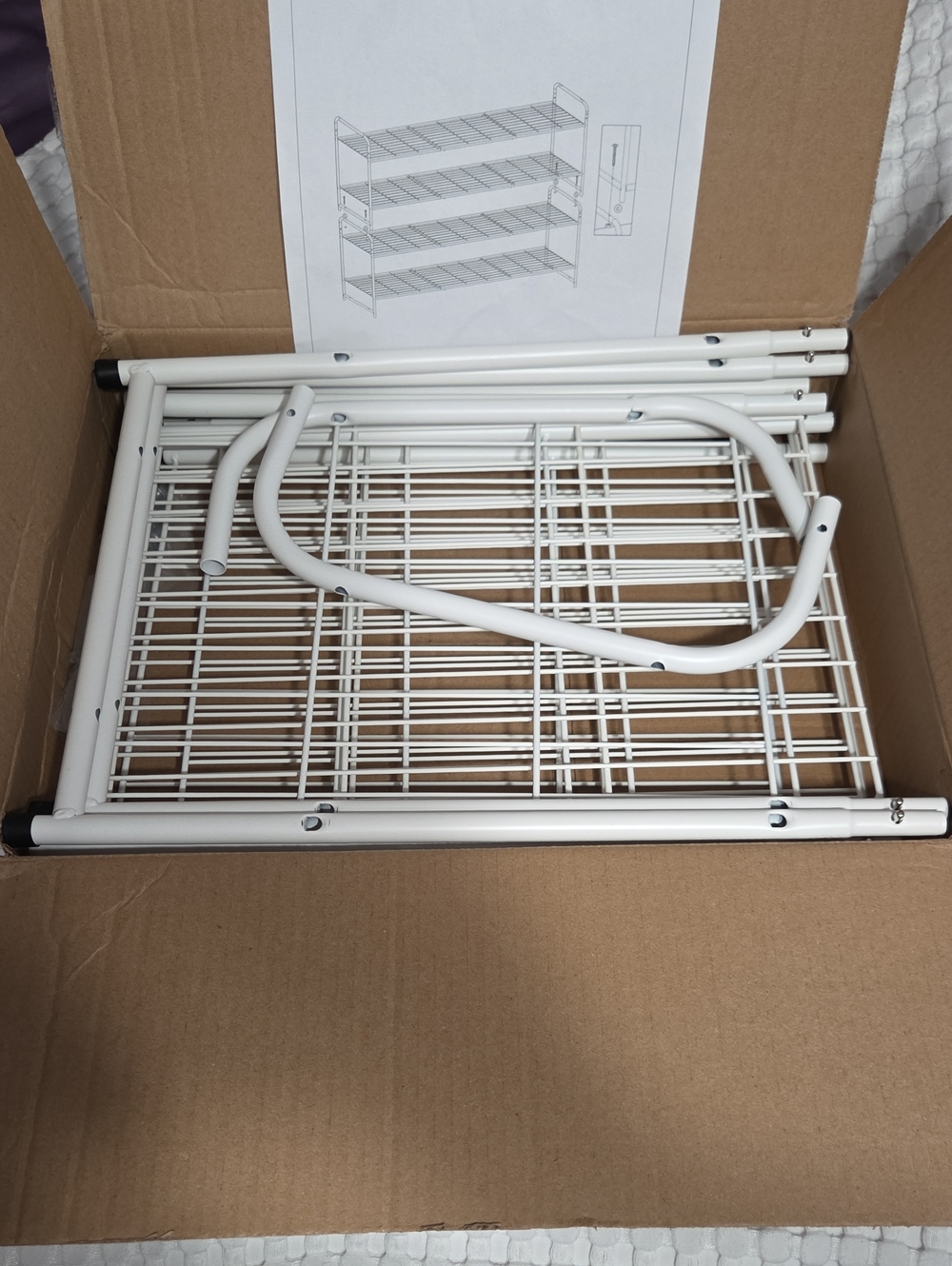 NWT White Metal Wire 4-Tier Storage Shelf - Home Organization